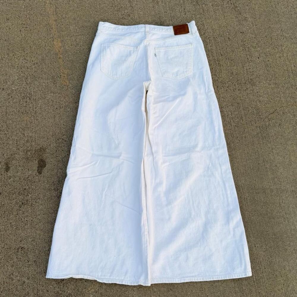 Levis white baggy wide leg denim jeans women 31
